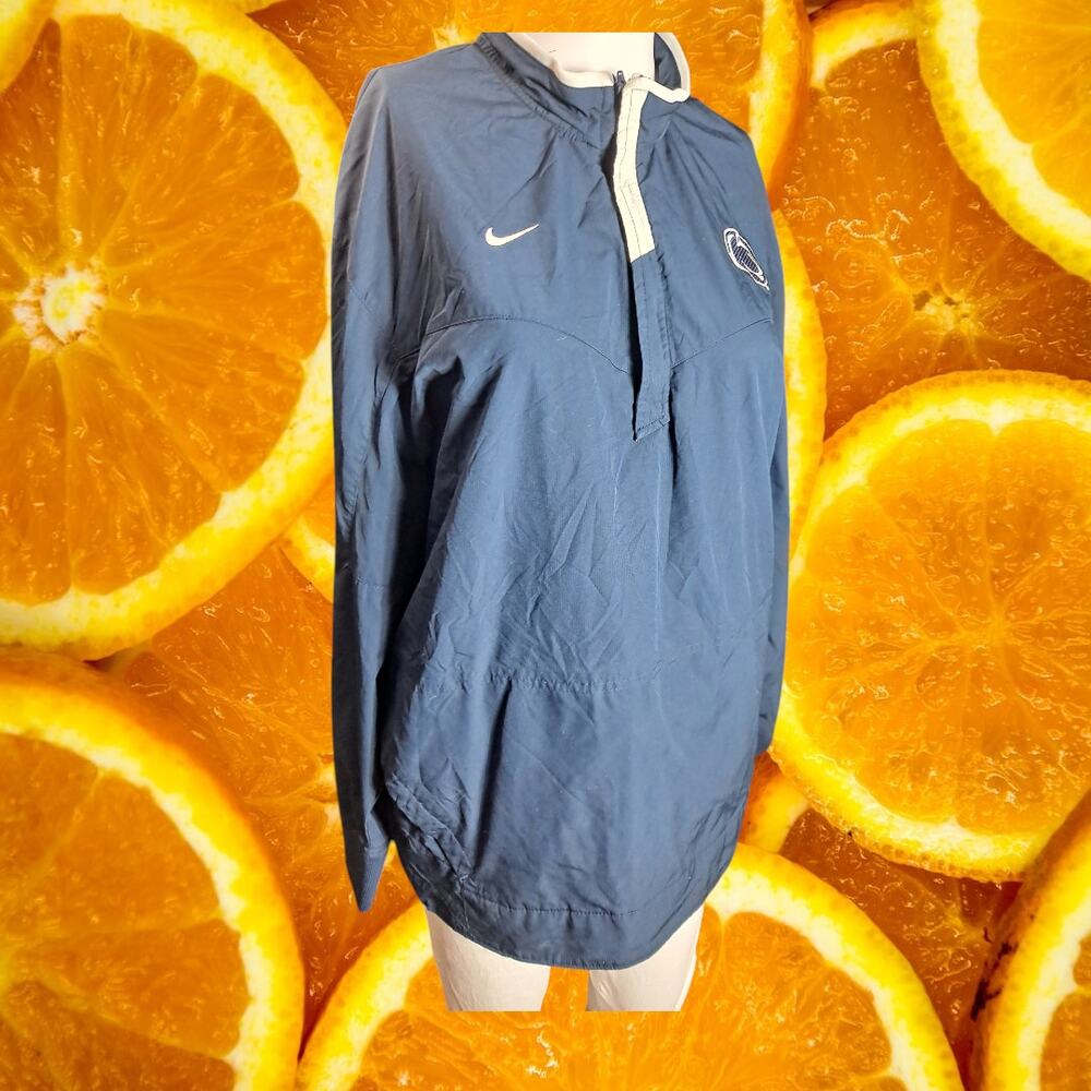 Nike Men's Navy Penn State Storm Fit Blue White Half Zip Polyester Jacket Size M